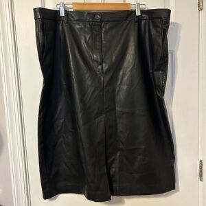 J Crew Faux Leather Pencil Skirt size 22
